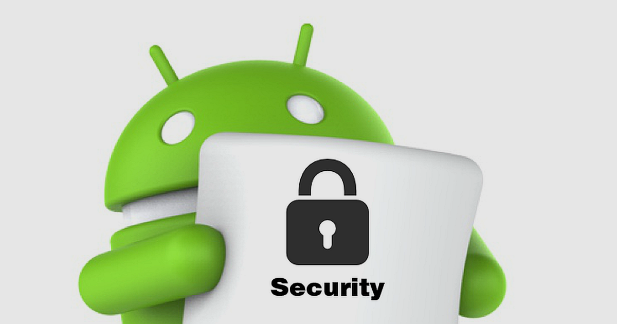 Android Device Security and Protection – UpgradeByUs The Android robot mascot holding a white shield with a black padlock and 'Security' text